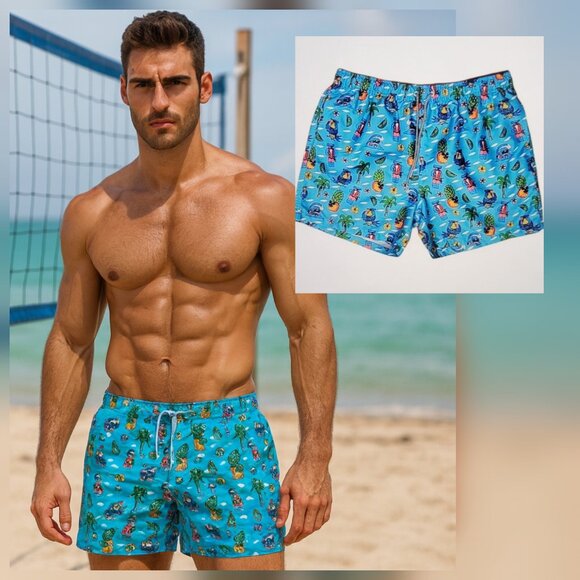 Boardies x Mulga Koala Pineapple Funky Colorful Men's Swim Trunks Pockets - Picture 1 of 15